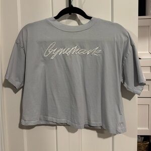 Women’s Light Blue Gymshark Boxy Cropped Tee, size S